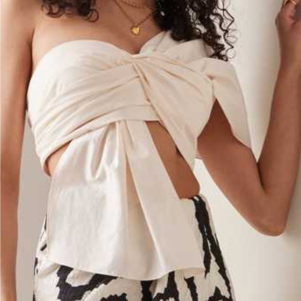 Johanna Ortiz Upolu Cotton-Blend Cropped Top sz 2